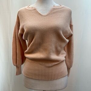 Ella Moss Textured Knit Blush Pink Long Sleeve Top S